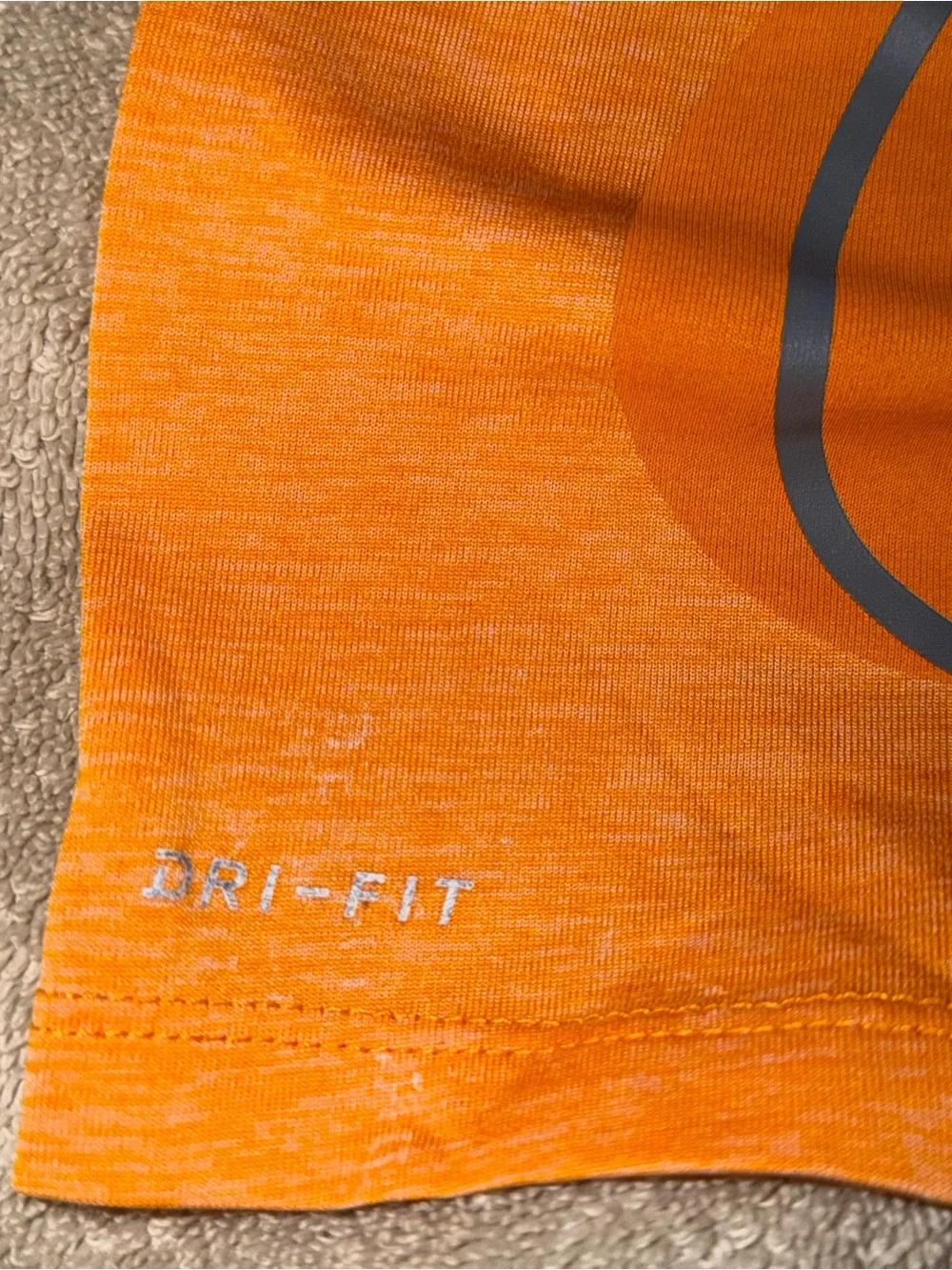 Nike Orange Heather Short Sleeve Tee with Gray Swoosh